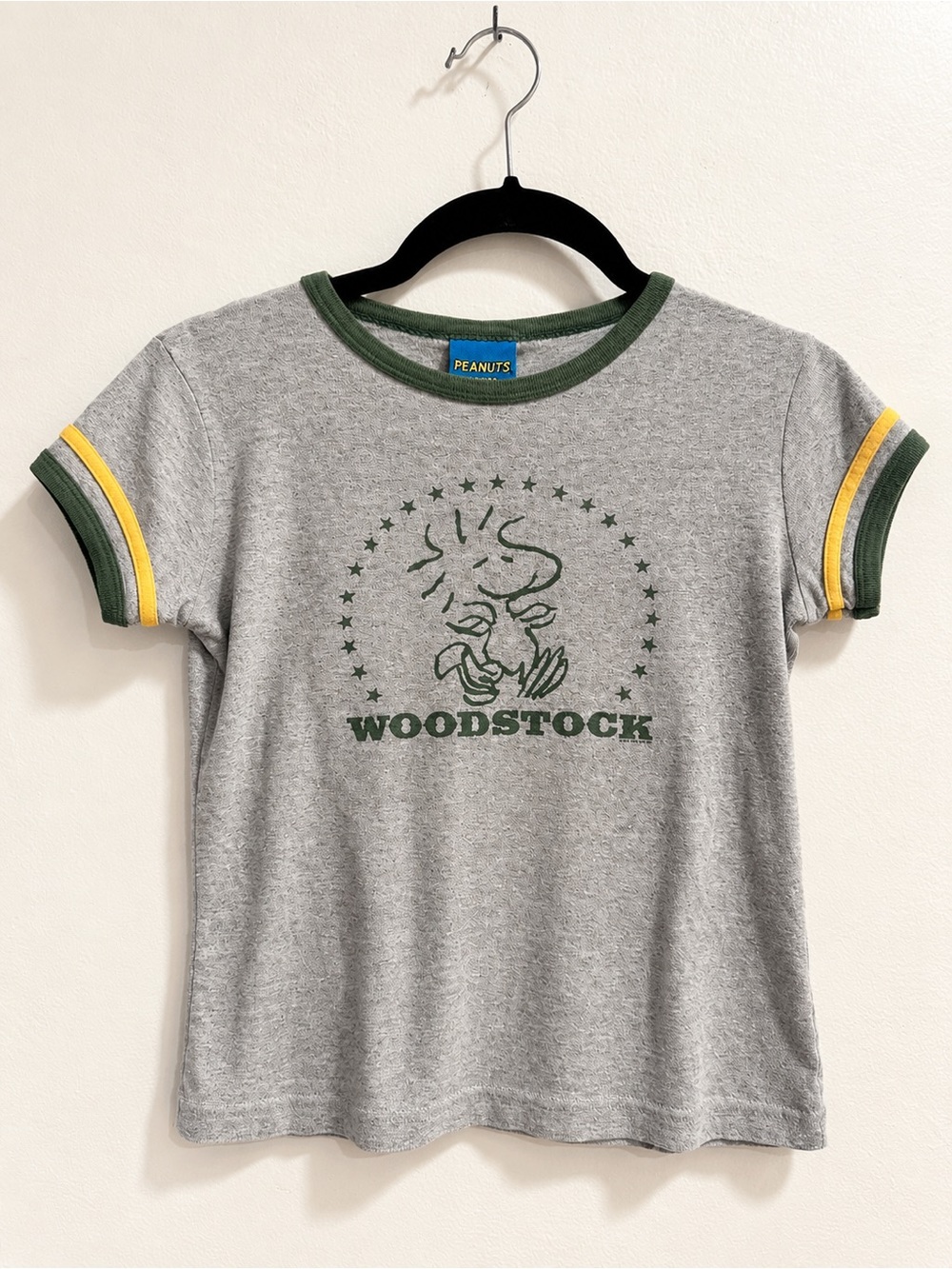 Vintage Y2K Peanuts Woodstock Ringer Baby Tee size Medium